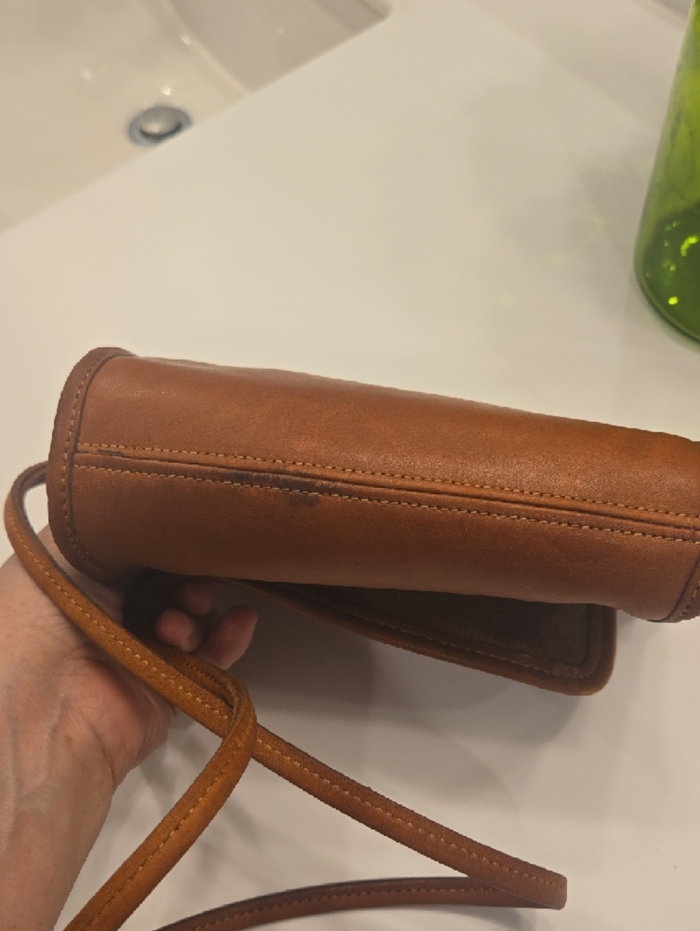 Coach Brown Leather Crossbody with Gold Snap - Picture 8 of 10